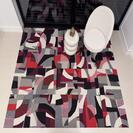 Interface Past Forward / Bouclée / 50 cm x 50 cm / Noir, Rouge, Gris, Beige