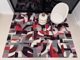 Interface Past Forward / Bouclée / 50 cm x 50 cm / Noir, Rouge, Gris