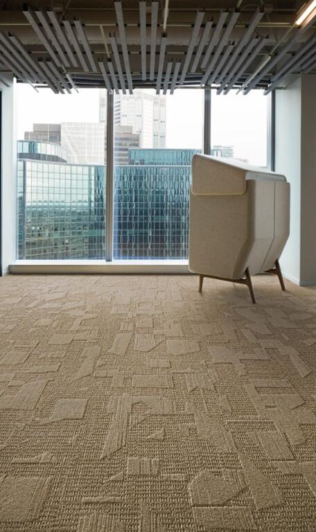 Interface Etched & Threaded planks / Bouclée / 25 cm x 100 cm / Beige