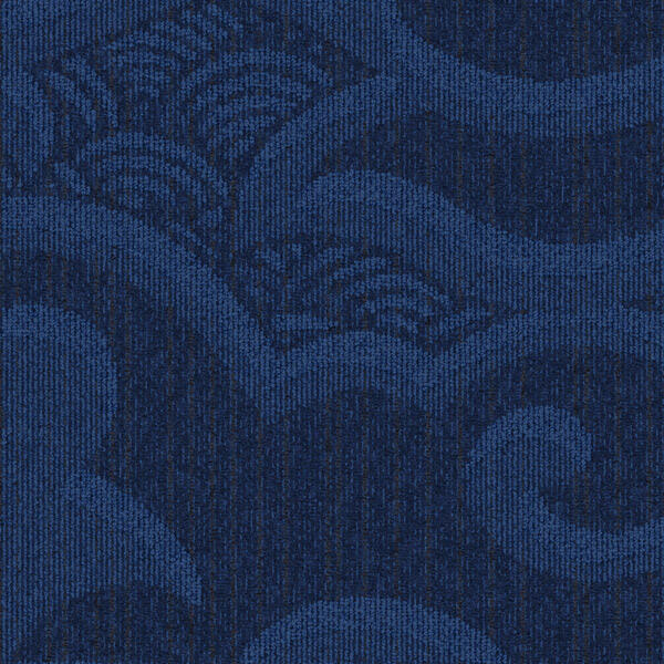 Interface The Orient - Kabuki / Bouclée / 50 cm x 50 cm / Bleu