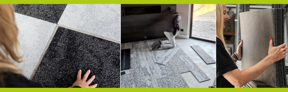 Dalles de moquette en pose libre ou auto-adhésives